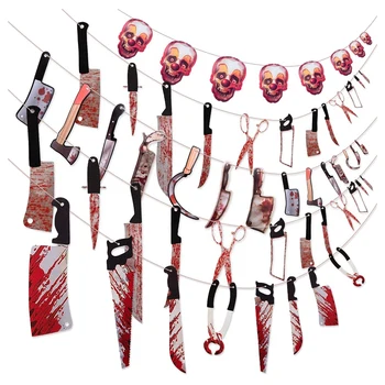 

Halloween Decorations Party, 5 Set Bloody Party Garland Props Banner