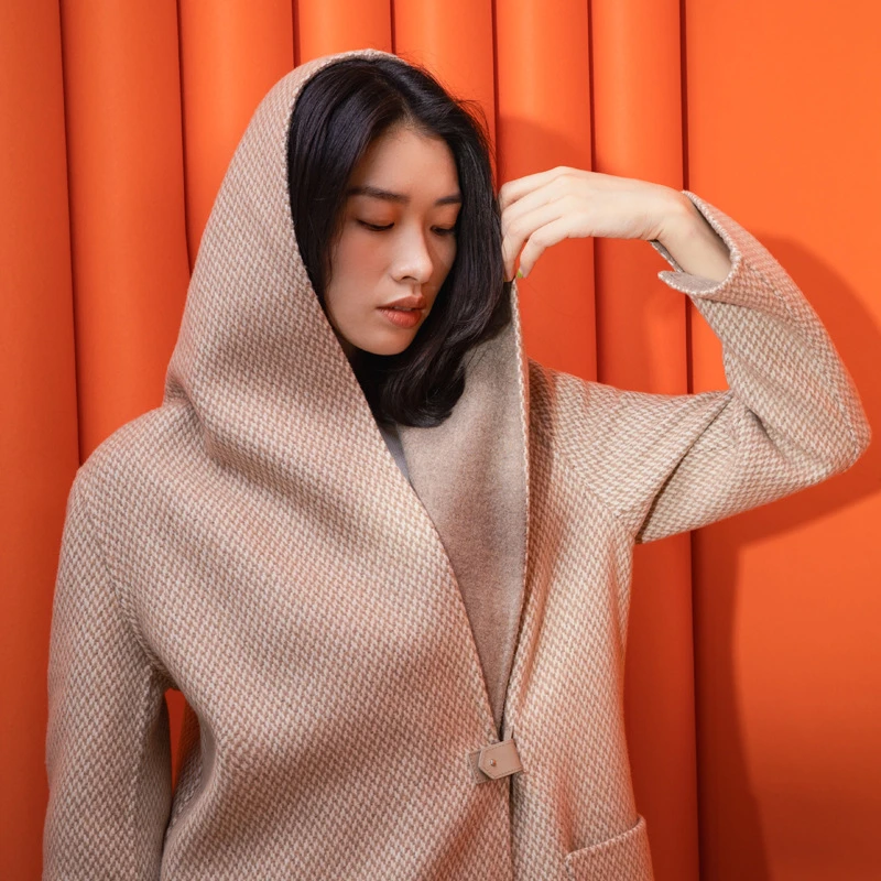 hooded cashmere coat