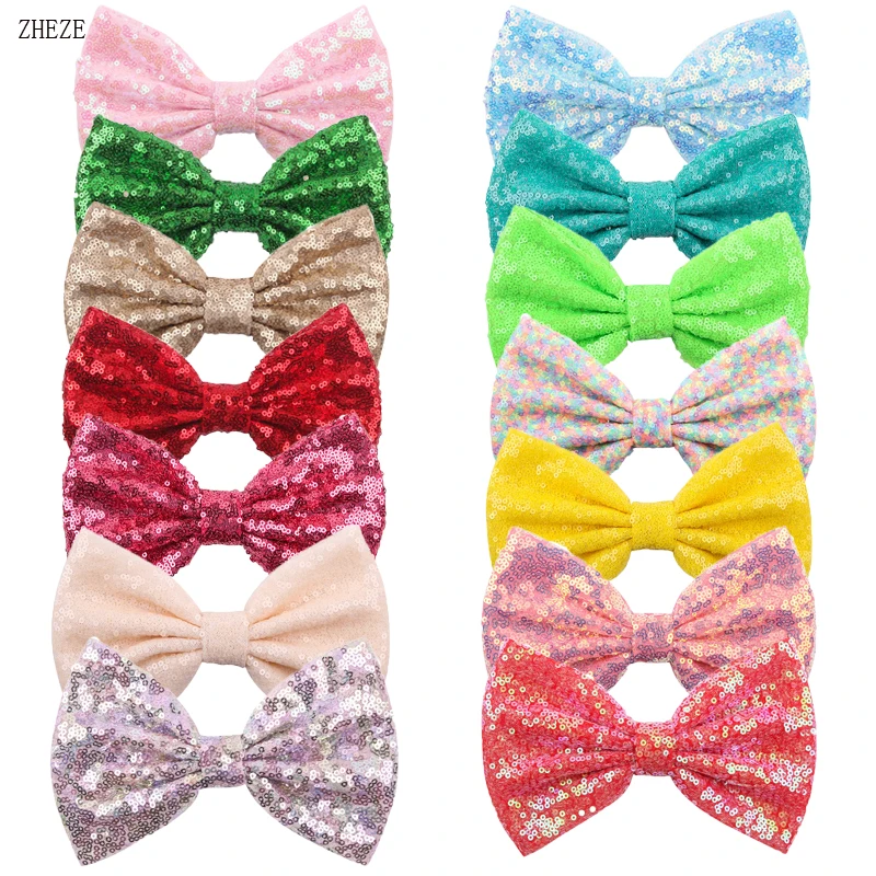 2PcsLot7BigShinySequinBowForChildrenHeadbandGirlsHigh