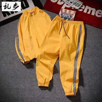 

2 Piece Set Sports Suit Spring 2020 Running Long Sleeve Sportswear Men Clothes 2018 Men Sweat Suit Tracksuit Men Set Bb50