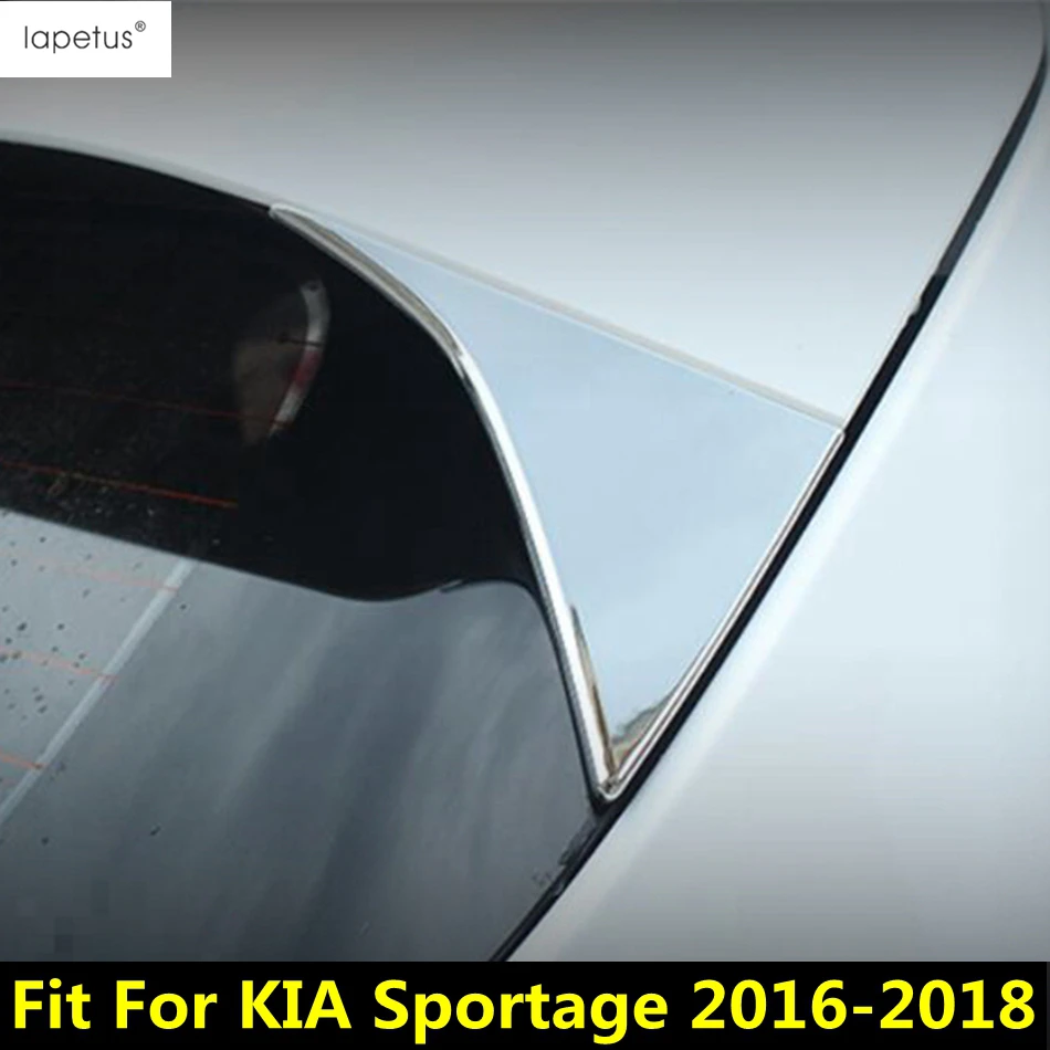 

Rear Tail Window Spoiler Triangle Frame Panel Protector Decoration Cover Trim For KIA Sportage 2016 -2018 ABS Chrome Accessories