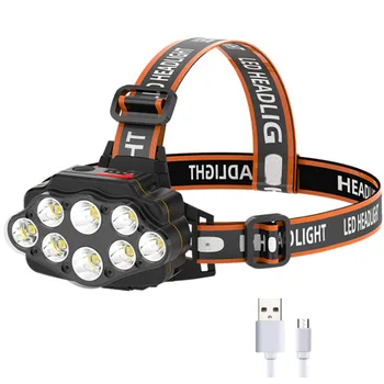 

10W COB LED Headlamp 1500mAh USB Rechargeable Fishing Head Torch Light Riding Running Warning Emergency Light Camping Lantern