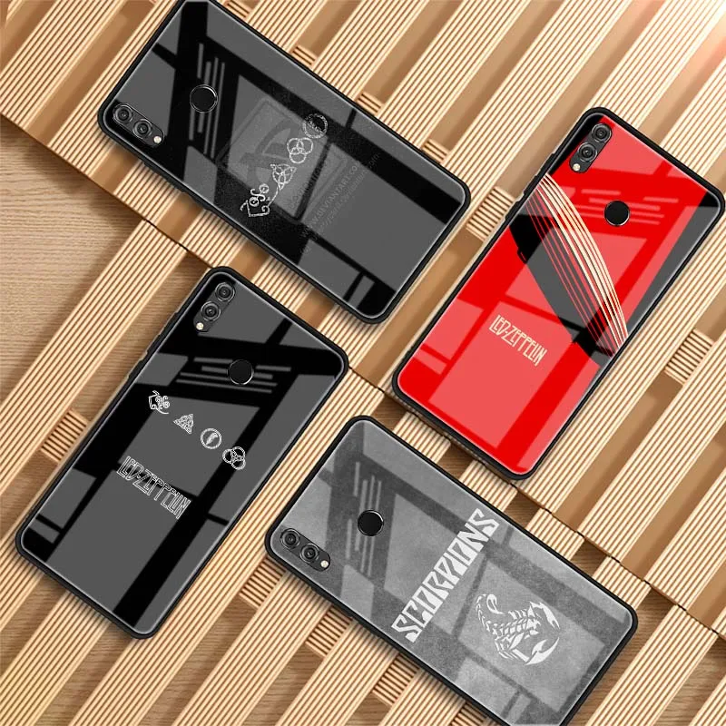 

Rock Band Led Zeppelin Tempered Glass Phone Case For Huawei P20 P30 lite P20 P30 PRO MATE 20 lite 20 PRO Honor 10