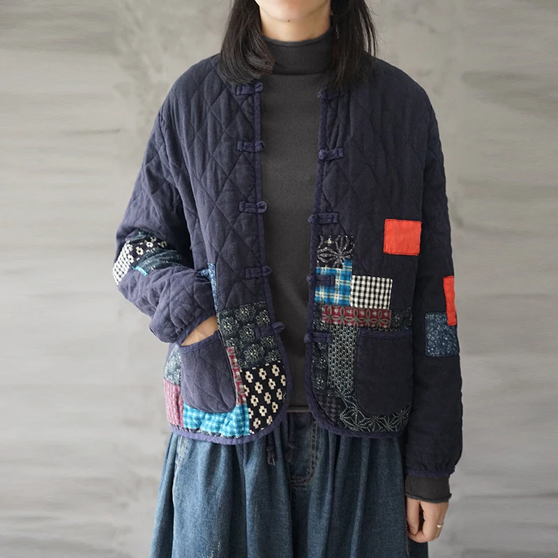 Новинка 2019 зимние модные куртки в стиле пэчворк подходящие ко всему с длинным