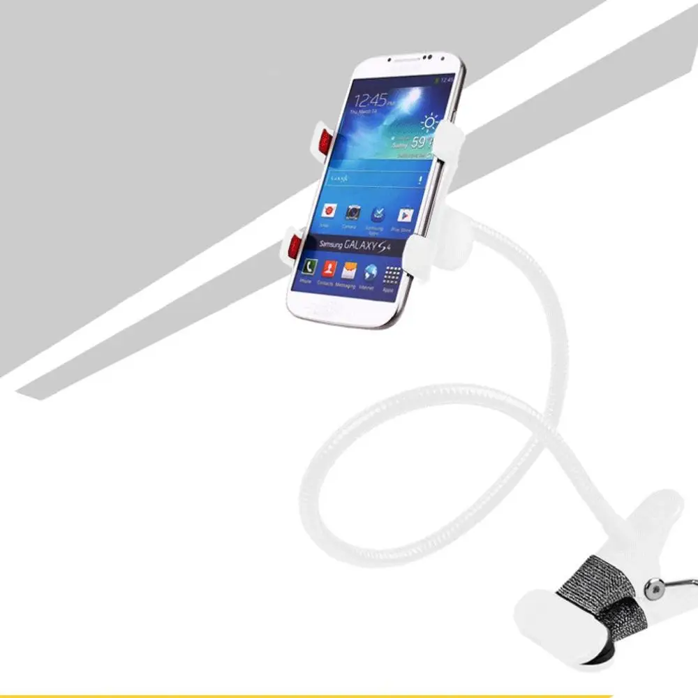 Универсальное железо для мобильного телефона, прикроватный держатель для мобильного телефона, вращающийся на 360 градусов, металлический держатель для мобильного телефона - Цвет: white