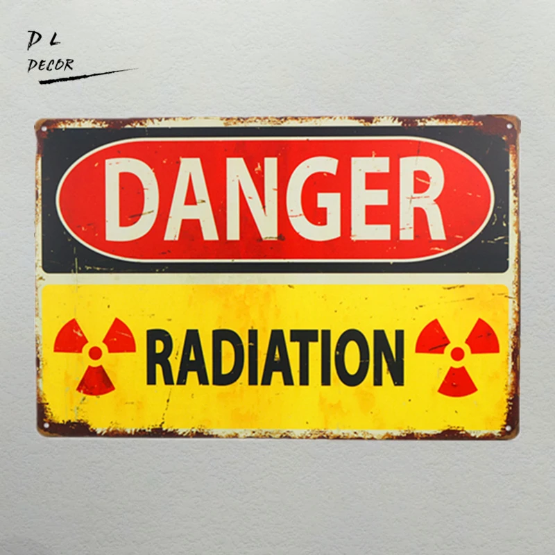 DL-Danger Sign-Danger радиационный военный винтажный металлический знак-забавные винтажные знаки