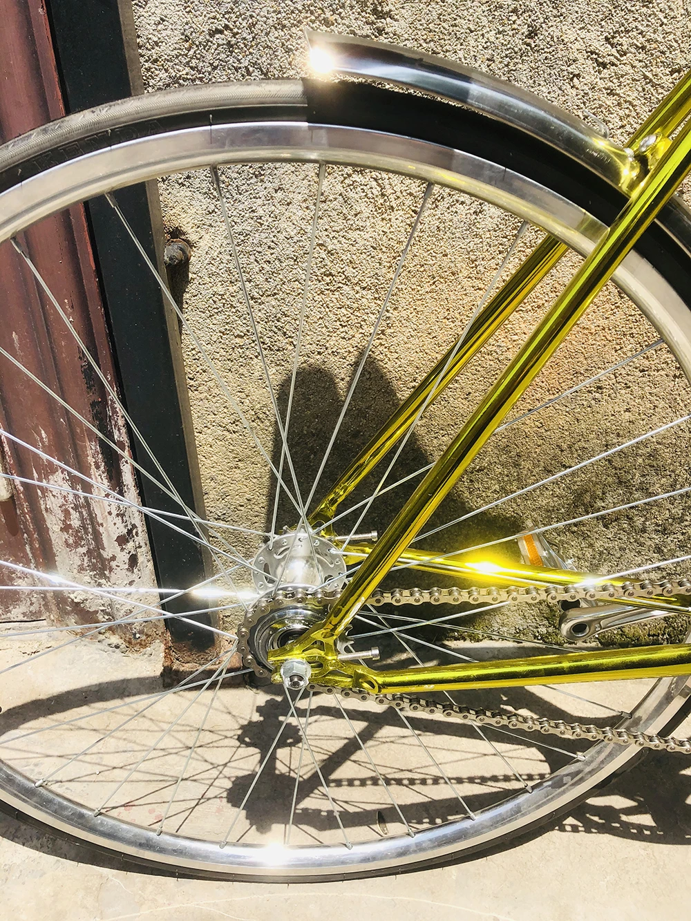 commuter Bike 700C Vintage bike Steel Frame fixie bike 52cm Road Bike gold Steel Frame single speed Bicycle