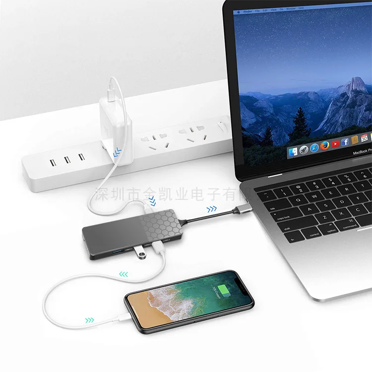 Yc750 type-C док-станция type C концентратор Многофункциональный usb-хаб HDMI 4K низкая температура аксессуары одна задержка семь