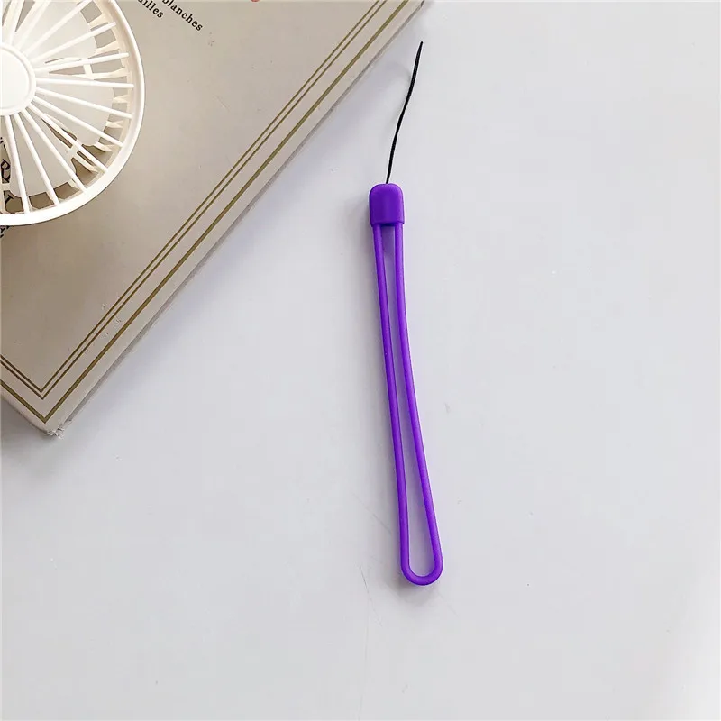Purple Shellnail мягкий резиновый ремешок с подвеской для мобильного телефона силиконовый ремешок для ключей для iPhone samsung - Цвет: Purple