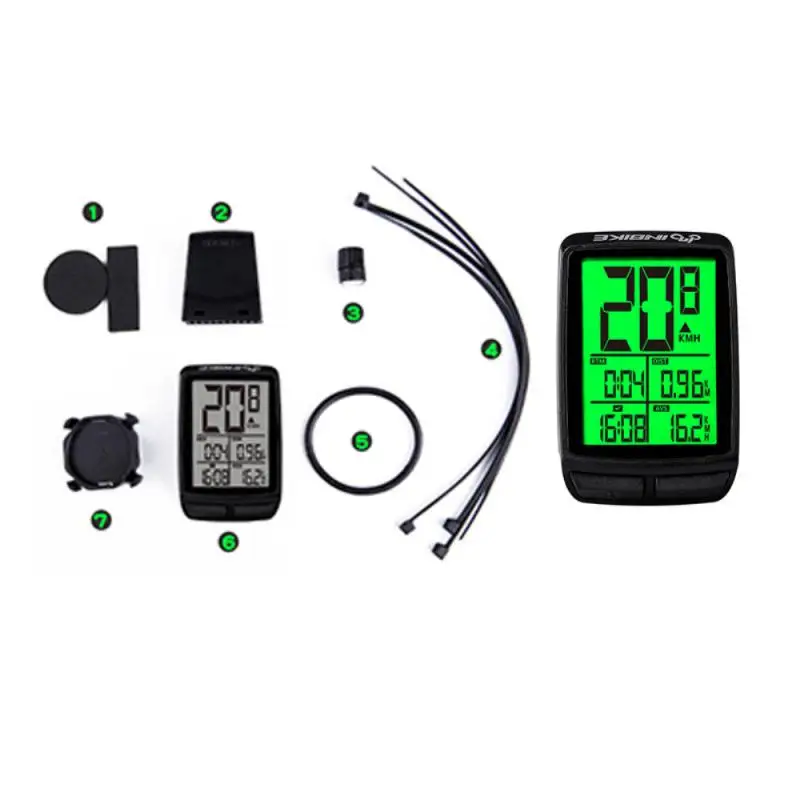 Waterproof Bicycle Computer Wireless MTB Bicycle Speedometer Stopwatch Cycling LED Digital Rate Counter Bike Accessories INBIKE