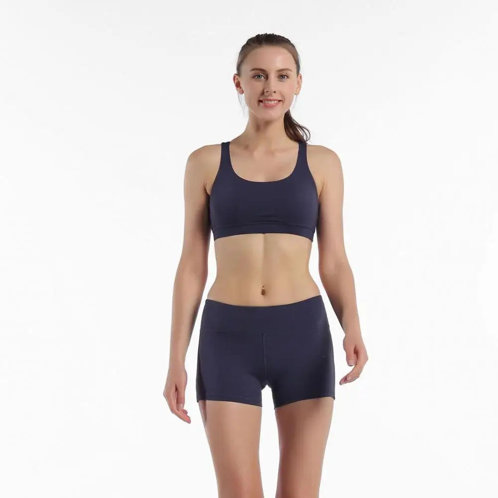 2022-Navy Blue Lulu стильная рубашка для йоги, Спортивная футболка с перекрестной спинкой для бега, Спортивная футболка с эффектом пуш-ап, женская футболка для спортзала и фитнеса, Топ Sujetador Deportivo - Цвет: 2022-Navy Blue
