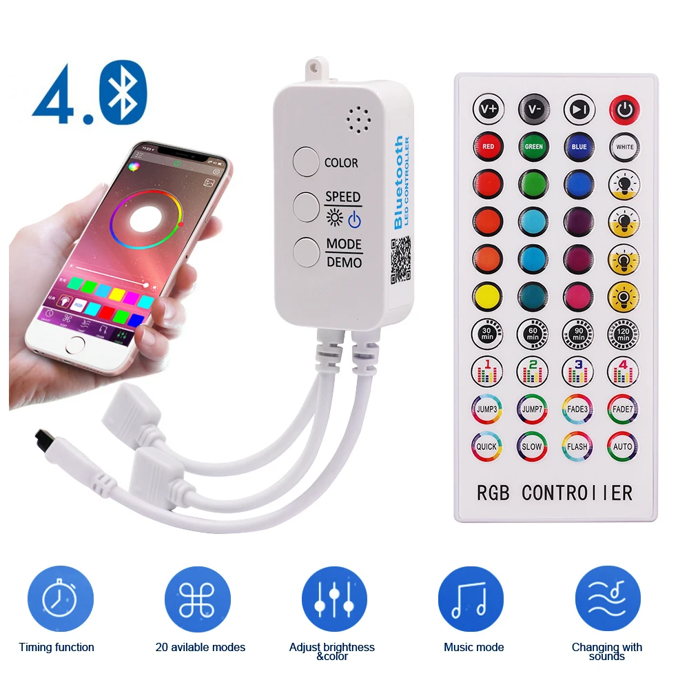 Светодиодная лента RGB светильник управляемый DC12-24V Bluetooth музыкальный контроллер с