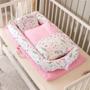 

Portable Baby Nest Bed Crib Quilt Travel Newborns Cots Nursery Sleep Nest Infant Cradle Baby Bassinet Children's Bumper Crib