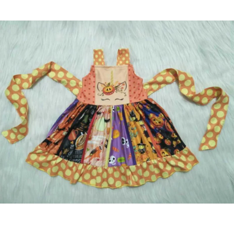 wholesale baby girls Halloween fashionable boutique clothing pumpkin