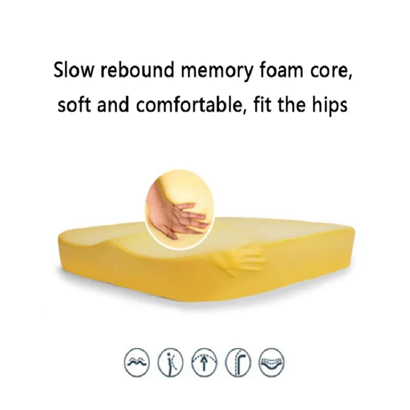 Подушка для копчика для формирования красивых ягодиц пены памяти сиденье Подушка для стула сидение для офиса, машины поддержка хвостовой кости ортопедическая сидячая Подушка