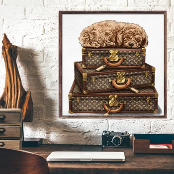 

Nordic Wall Art Canvas Poster Vogue Print Fashion Bag with Bag Girl Painting Decoration Picture Living Room Decor Unframed