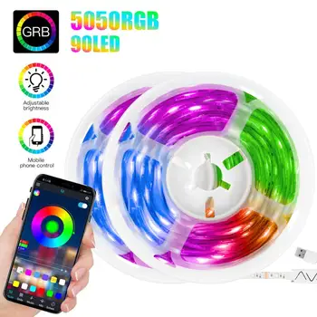 

Mobile Phone Bluetooth APP Control RGB LED Light Strip 5V/30W USB TV Background Light Bar 5050 RGB LED Rope Lights Dropshipping