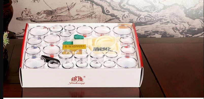 24 чашки утолщенные вакуумные банки китайские Магнитные Банки для массажа банки, всасывание чашки акупунктуры массажер для расслабления для лечения вакуумные банки