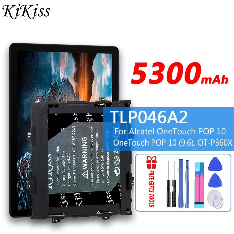 Аккумулятор большой емкости 5300 мАч TLP046A2 для Alcatel OneTouch POP 10 One Touch (9 6) 9 6 стандартный