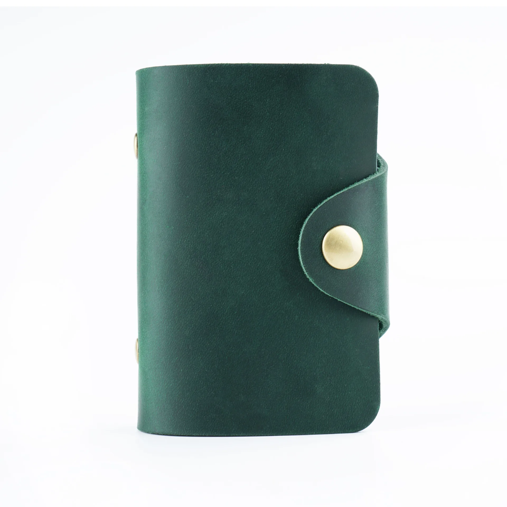 20 Card Slots Genuine Leather Card Holder Men Hasp Bussiness Credit Card Wallet Funtional Card Case for Credit Id Holder - Color: Green