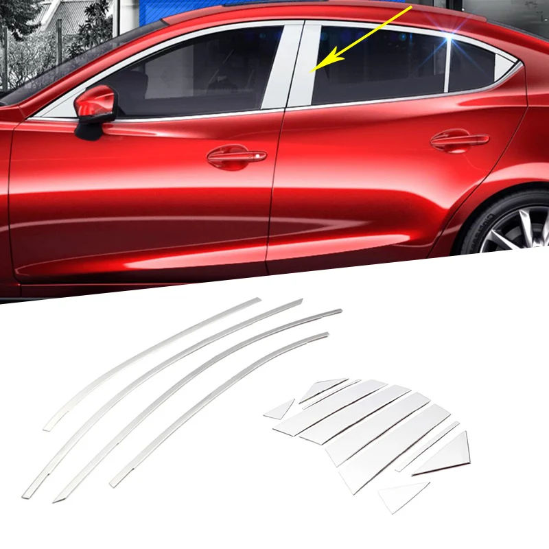 14 шт. нержавеющая катушка для автомобиля внешняя оконная стойка декоративная