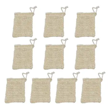 

10 Pack Sisal Soap Bag Natural Soft Exfoliating Mesh Soap Bar Pouch Saver Holder