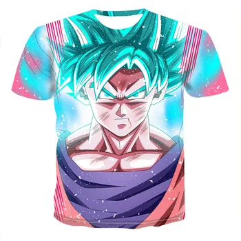 

6XL 2020 New 3D printing Dragon Ball Goku T-shirt Short sleeve O-Neck tshirt Summer Saiyan Vegeta Harajuku clothing 3D T shirt
