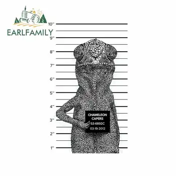 

EARLFAMILY 13cm x 8.1cm for Chameleon Measuring Height Anime Windshield Personality Car Stickers Refrigerator Surfboard Decal