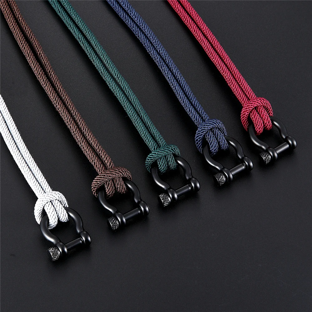 Outdoor Camping Parachute Rope Lucky Bracelet Ladies Stainless Steel Bracelet Black Horseshoe Buckle Men Sports Watch Pulseira - Image 3