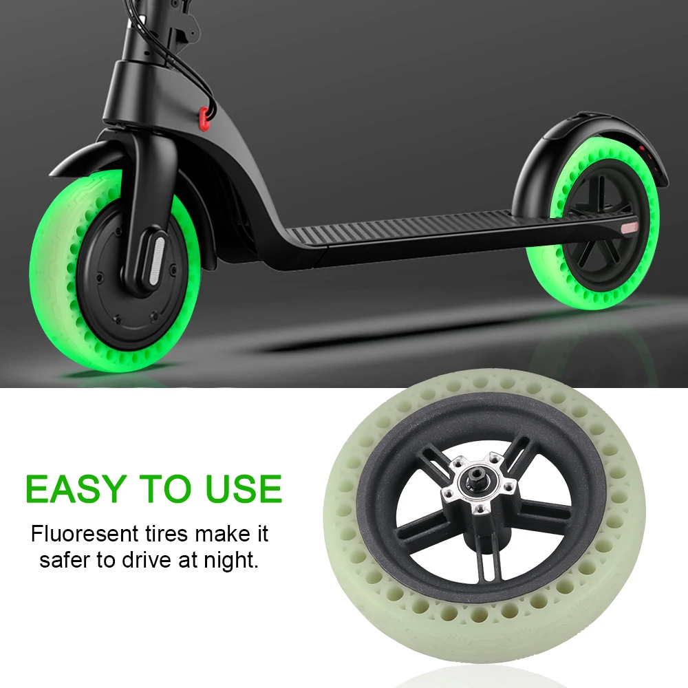 

1PC Wheel Hub Tire Kit for Xiaomi M365 Scooter Fluorescent Tires High Quality Rubber Damping Tires High hardness Alloy Wheel Hub
