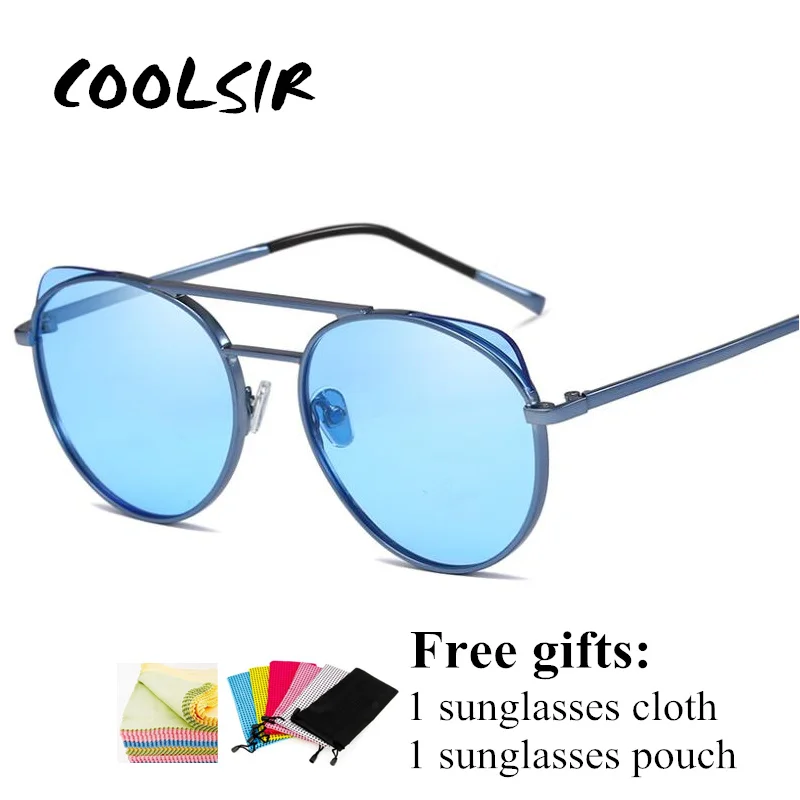 

COOLSIR New Tide Vintage Men Driving Oval Sun Glasses Women Classical Round Metal Alloy Frames Sunglasses For Travelling Party