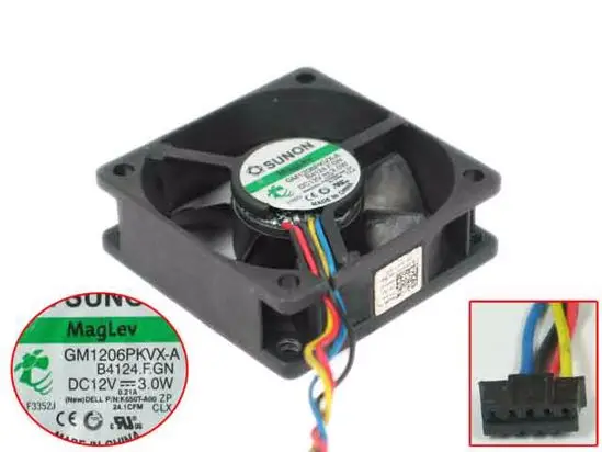 

SUNON GM1206PKVX-A b4124.f. GN DC 12 В 3,0 Вт 60x60x20 мм 4-проводной вентилятор охлаждения сервера