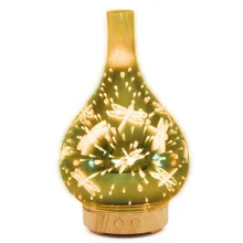 400 Ml Aromatherapy Humidifier 3D Colorful Fireworks Fragrance Night Light Glass Household Ultrasonic Essential Oil Ultrasonic A