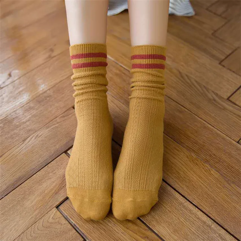 Fashion Striped Long Socks Women Cotton Sock Japanese High School Girls Cute Socks Winter Thick Sock Casual Warm Long Socks New