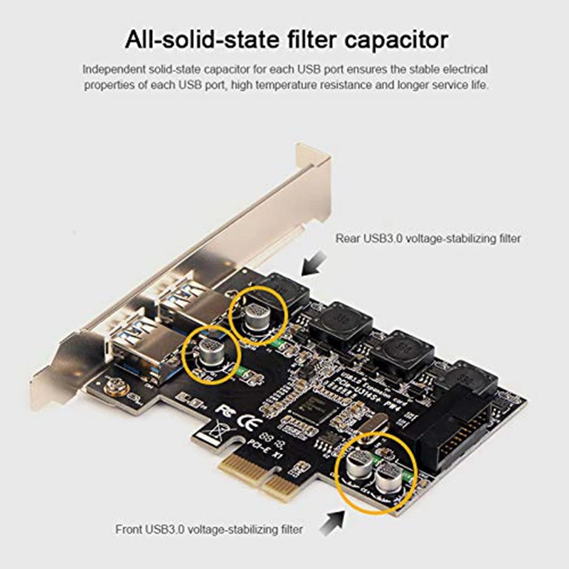 Pci-E к двойным Usb3.0 портам Плата расширения Pci Express адаптер Nec D720201 основной чип управления для настольных ПК с 19 Pin