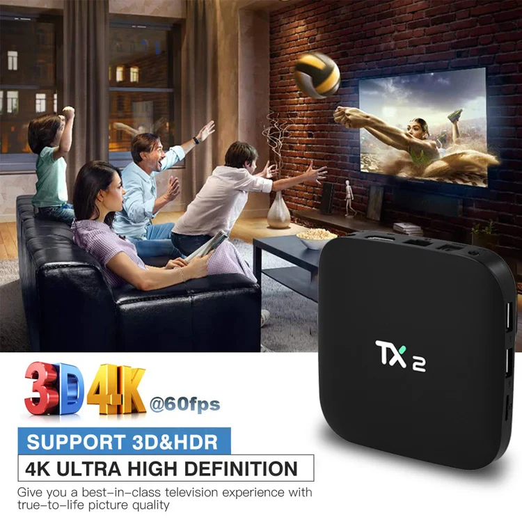 TX2 Android 7,1 ТВ приставка RK3229 2G 16GB 2,4G Wifi 4K медиаплеер Смарт IP ТВ приставка телеприставка