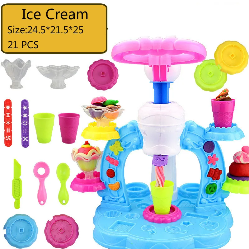 Дети играют тесто Креативные 3D Развивающие игрушки Лепка глина пластилин набор