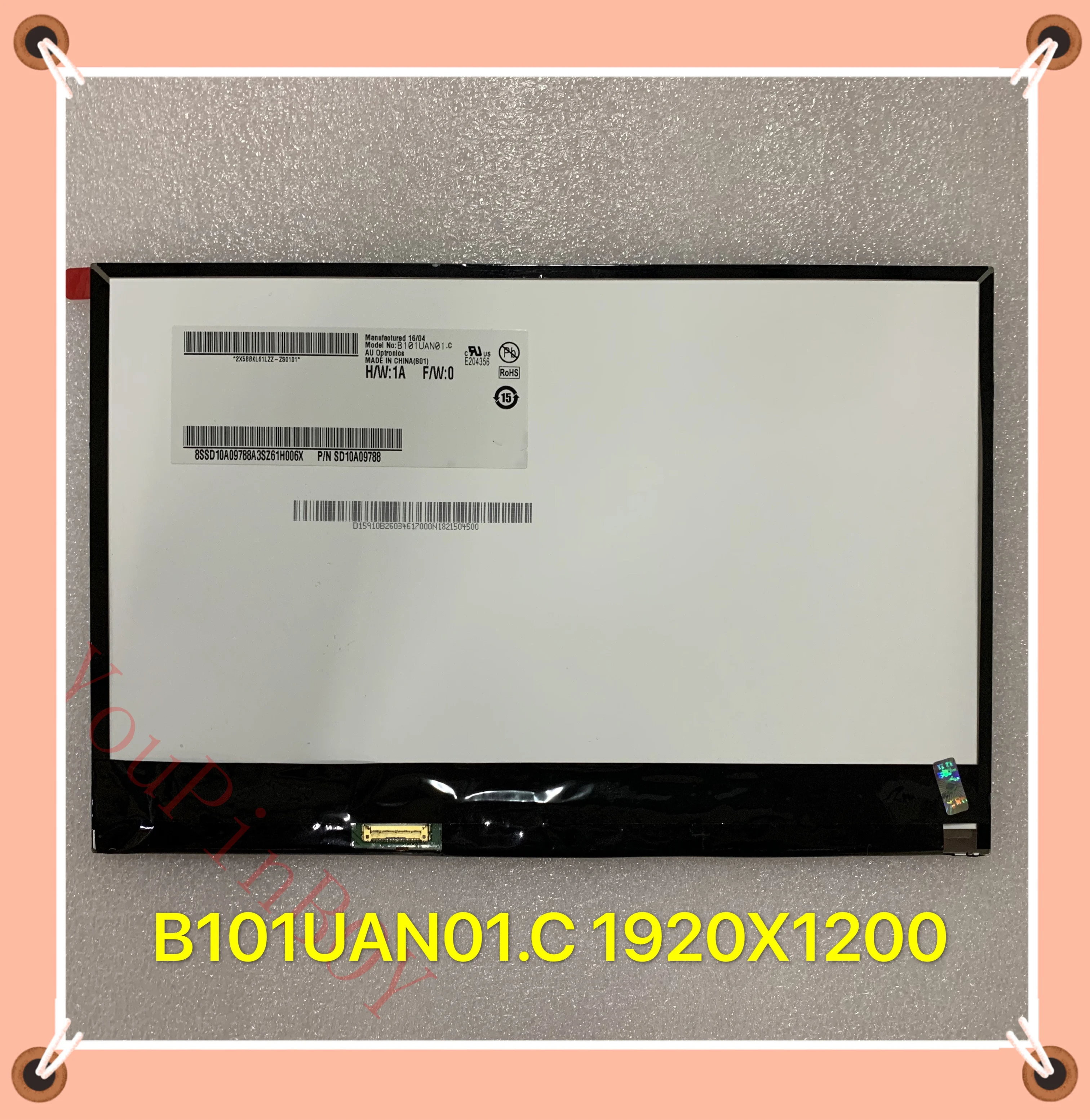Оригинальный ЖК-дисплей 10 1 дюйма в сборе B101UAN01.C светодиодный экран 30PIN 1920*1200 |