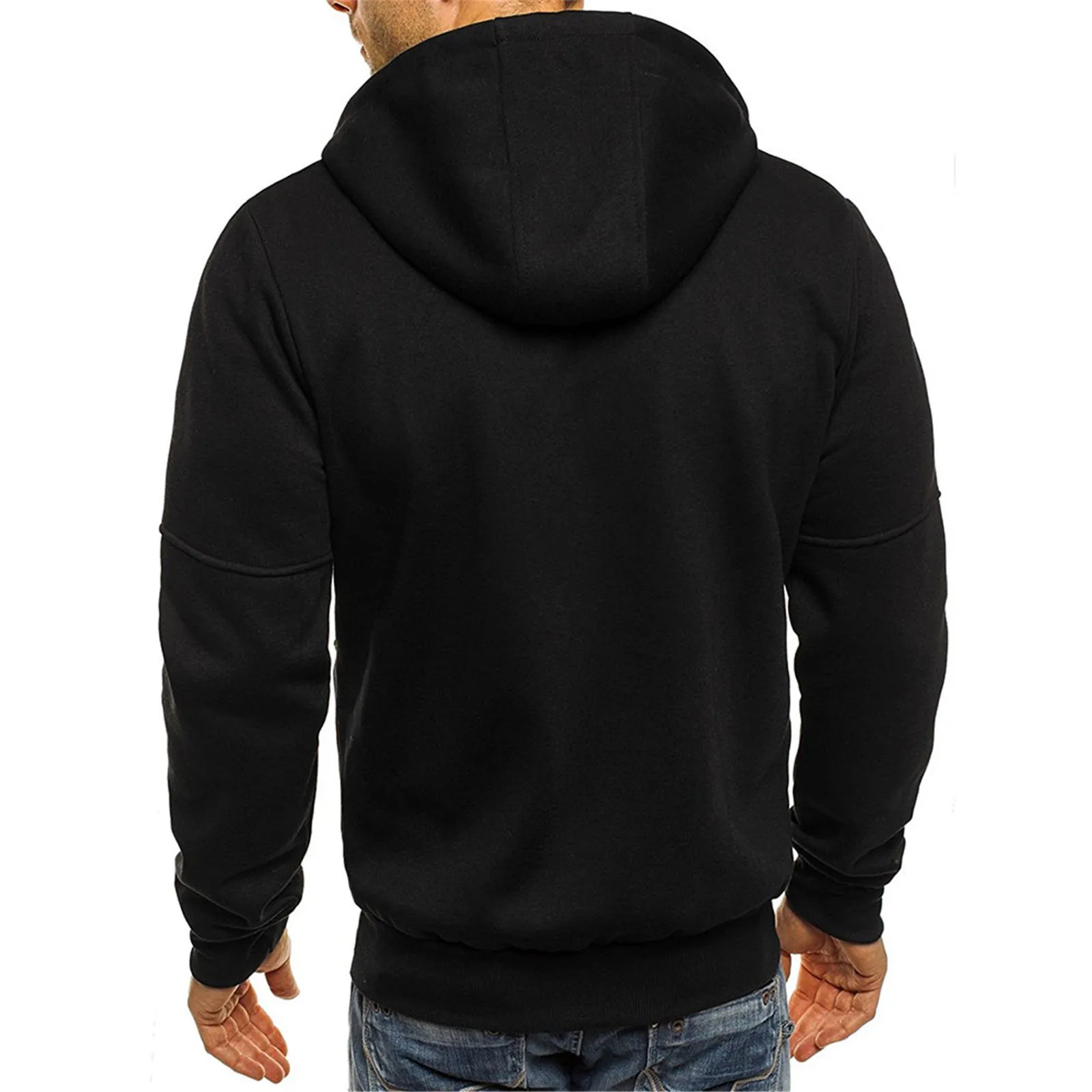 GRT Fitness Hfcdd003f6be147da9fd9212d12f6f6d0u New 2021 Men's Splice Cap with Long Sleeve Zip Sweater Tops Sweatshirt Outwear Warm Hoodie 