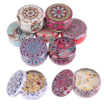

1Pc Scented candles with flowers Tin Can Fragrance Handmade Scented Candle Natural Soy Wax Home Decoration