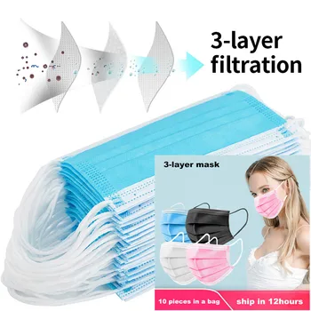 

masque non-woven fabric mask cubrebocas filter protection adult dust-proof breathable melt-blown fabric mask mouth máscara