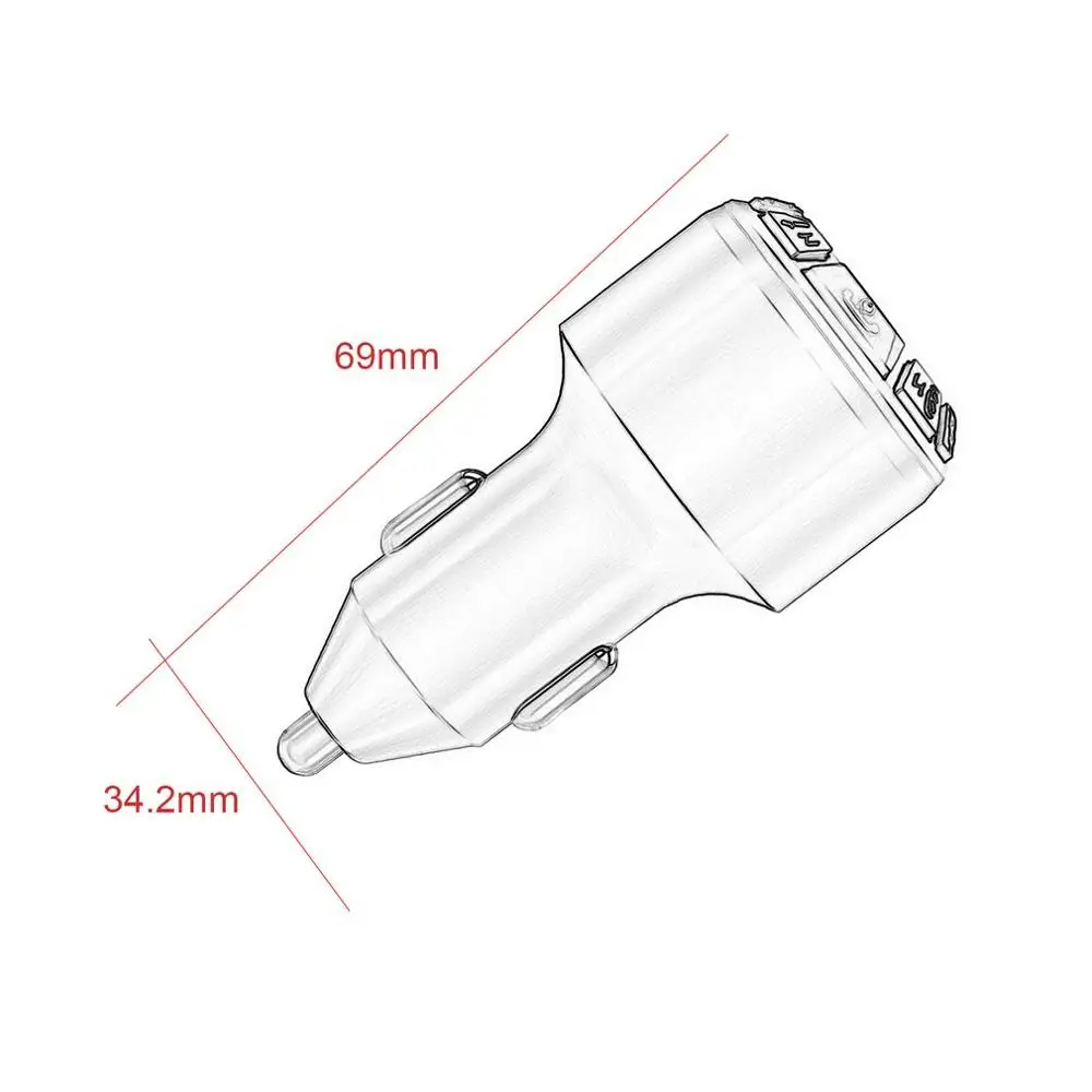 Прочное автомобильное зарядное устройство для быстрой зарядки с двумя usb-зарядками