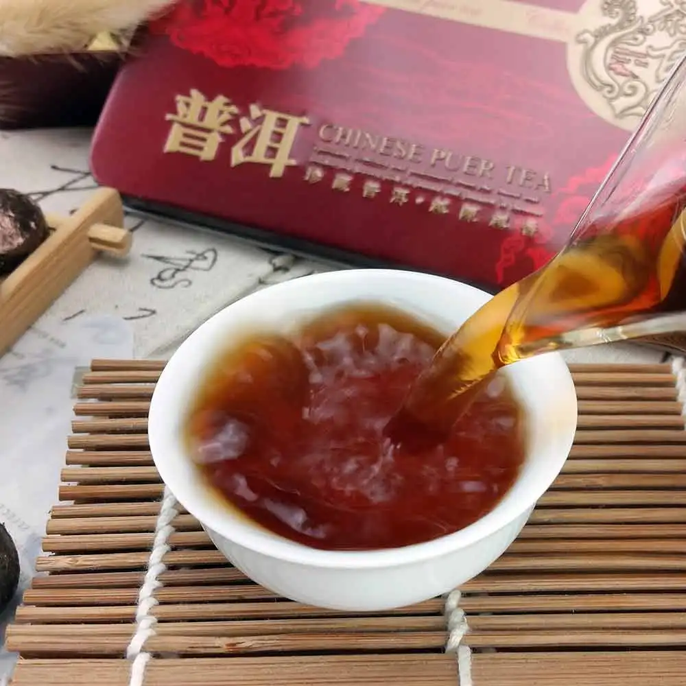 Лет клейкий рис спелый Мини Pu-erh, Pu-erh Shu Pu-erh Tuocha подарочная упаковка 75 г