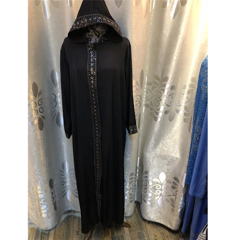 

Muslim Hoodies Islamic black Abaya Kimono Kaftan Button Robe Dubai Clothing Hijab Dress Abayas Caftan Qatar Turkey Elbise Appare
