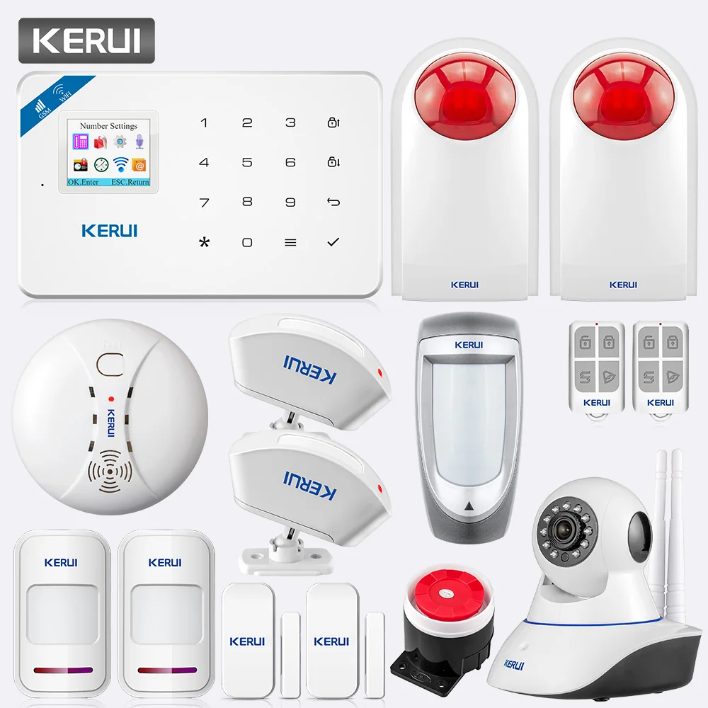 KERUI W18 TFT экран WIFI GSM домашняя охранная сигнализация система PIR детектор движения