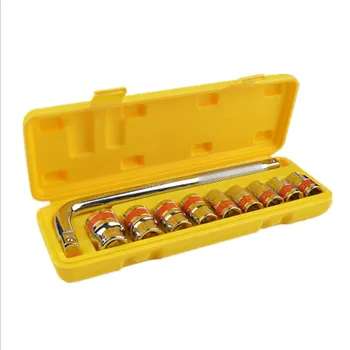 

Set Of 10-piece Tool Sleeve Combination Maintenance Set Of Sleeve Combination Automobile Repair And Maintenance Tools