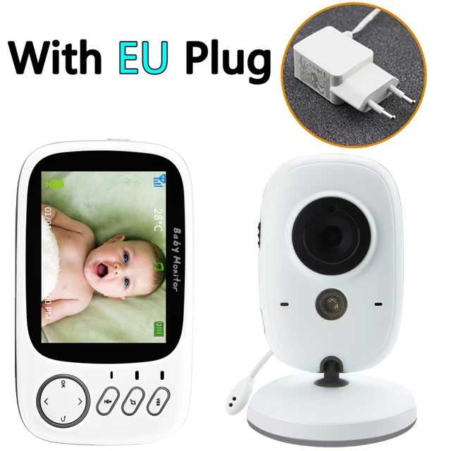 EU plug Аудио-разговора Ночное видение Беспроводной видео Цвет Видеоняни и радионяни с 3,2 дюйма ЖК-дисплей 2 варианта, для наблюдения, безопасности, Камера няня VB603 - Цвет: EU plug