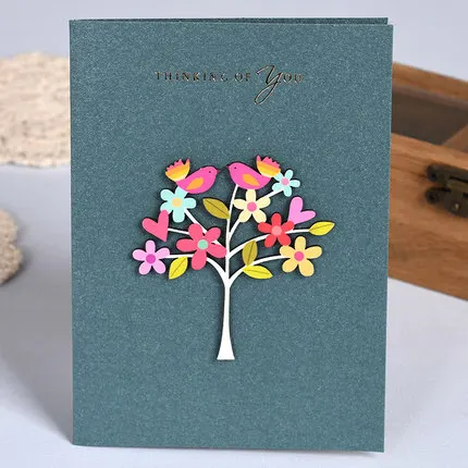 style 10 Vintage woodcut patch mini greeting card Children's day birthday thank you card 93x129mm Holiday universal greeting cards - Цвет: style 10