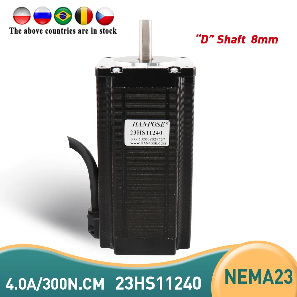 С 4мя фазами Nema 23 шагового двигателя 57 двигатель 4.0A 57x112 мм для ЧПУ 3D-принтеры робот