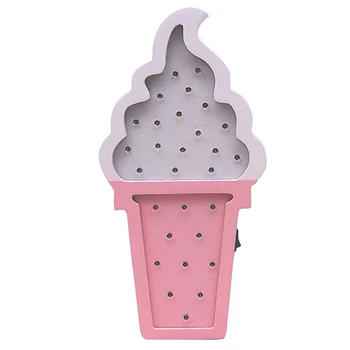 

Lovely 3D Wooden Ice-Cream LED Night Light Baby Bedroom Night Lamp LED Wall Lights for Home Decorative